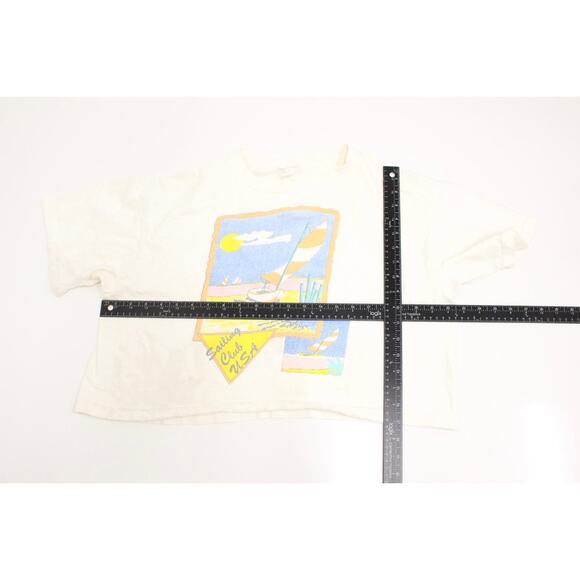 Vintage Sailing Club USA Crop Top T Shirt Small - Picture 7 of 9